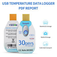 Enregistreur de température numérique portable jetable USB, haute sensibilité, 30 jours, enregistreur de données PDF