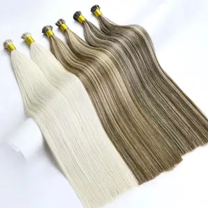 Wholesale 1g/strand Italian Keratin Stick Tips Human Hair Extensions Pre Bonded 14-26 Inches I Tip Bone Straight Human Hair