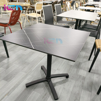Meubles de salle à manger d'extérieur carrés pliants Ensemble de table de café Table de patio pliable de restaurant en HPL