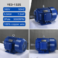 Moteur d'induction triphasé à haut rendement série Y3 YE3, boîtier en fer, 5,5 kW, 7,5 CV, 3000 tr/min, 2 pôles, moteur AC