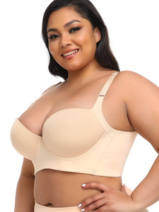 V210618 Sexy Seamless Bodysuit Hourglass Figure and Fuller <strong>Bust</strong> in <strong>Backless</strong> Styles for Plus Size Women's <strong>Bras</strong> - Product Image 2