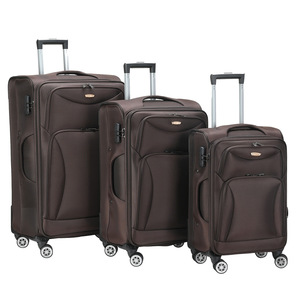 Luggage Manufacturer 3 Piece Set Fabric <b>Suitcase</b> Spinner TSA Lock Soft Shell Lightweight Travel Luggage Bags - Product Image 1