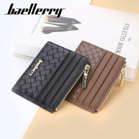 Baellerry sarung kartu kulit wanita, dompet minimalis mewah olahraga RFID dengan tempat kartu saku ramping untuk penggunaan kredit