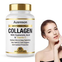 Compléments alimentaires pour blanchir la peau Springland OEM Marine Collagen avec acide hyaluronique et vitamine C, capsules de collagène pour les cheveux, la peau et les ongles