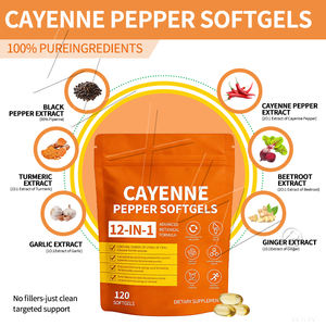 Capsules de piment de Cayenne, complément alimentaire avec extrait de pépins de raisin, d'aubépine, de betterave, de berbérine, de vitamine E, D3+K2 - Product Image 5