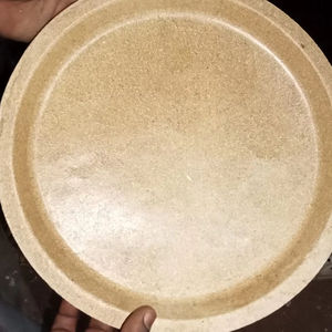 Assiette de repas ronde naturelle au son de riz biodégradable 12 pouces - Product Image 1