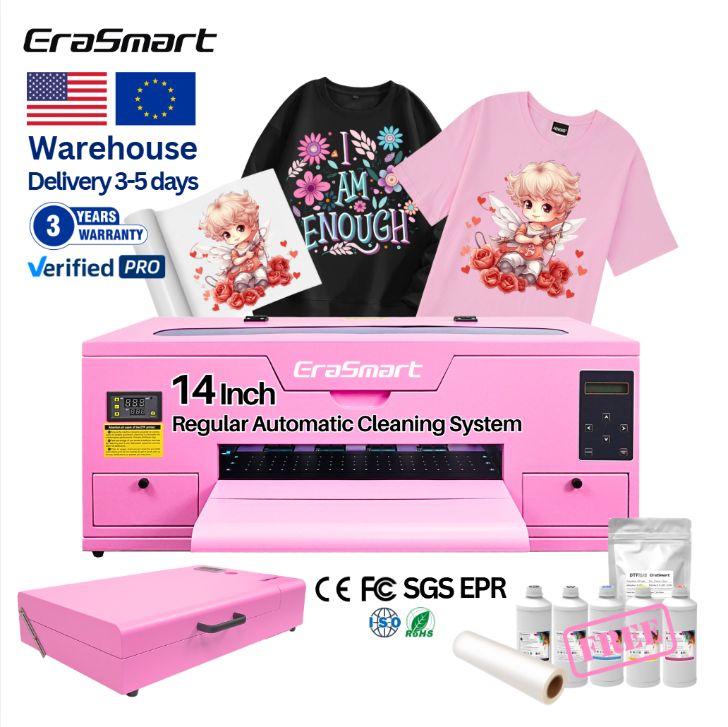 Цифровой розовый принтер Erasmart A3 MAX DTF струйный принтер XP600 ПЭТ пленка 15 дюймов 35 см 40 см футболка печатная машина с духовкой для текстиля