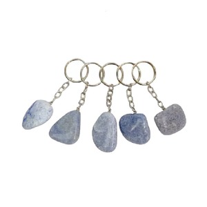 Llavero de cristal natural colorido con piedras preciosas pulidas Anillo de metal duradero y encanto de bolso elegante para estilo diario - Product Image 3