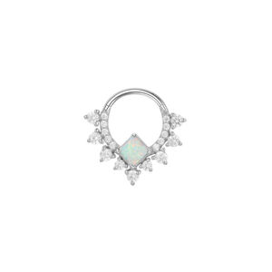 Calendo | Moda takı toptan Piercing kristal <span class=keywords><strong>Opal</strong></span> ASTM F136 G23 titanyum göbek takısı <span class=keywords><strong>Septum</strong></span> burun halkası Clicker - Product Image 5