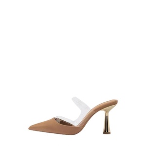 2022 Summer New Women's <b>Shoes</b> Pointed Patch Apricot Light Cut High Heels Apricot - Product Image 6