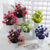 Mini Ornements de Bonsaï Artificiels en Plastique, Petites Plantes Fraîches en Pot, Fleurs pour la Décoration de Table Basse ou de Bureau