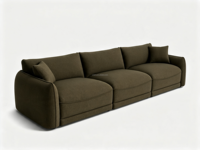 FERLY Modernes Modulares Sofa mit Kissen in Clean-Line-Design und Tiefsitz für das Wohnzimmer