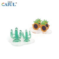 Porte-photos en plastique écologique mignon, ornement décoratif de bureau avec fente pour cartes de messages/notes, porte-cartes design