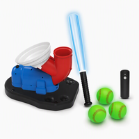 Kinder-Baseball-Pitching-Maschinen-Set mit Fernbedienung, elektrischer Leucht-Schläger und leuchtenden Bällen – Outdoor-Schlagspiel-Geschenk