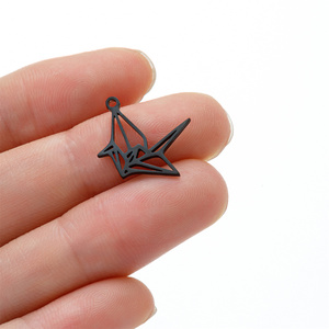 5 pcs/lot bricolage balancent breloques <span class=keywords><strong>Origami</strong></span> papier grues en acier inoxydable pendentif bricolage pour bijoux faits à la main en gros bibelot décoration - Product Image 5