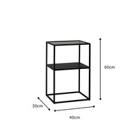 Support de lit carré en métal et fer forgé à 2 niveaux, table basse européenne nordique, de style européen, pour le salon