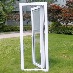 Fenêtres en plastique UPVC à <span class=keywords><strong>double</strong></span> battant coulissant fournisseur Grain de bois renforcé d'acier et couleur blanche directement - Product Image 5
