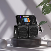 Cadeau d'entreprise promotionnel, portable, solaire, alimenté par DC 2, pour haut-parleur V2.0, autonomie de la batterie de 15 à 20 heures, LED RVB, support de téléphone, radio FM