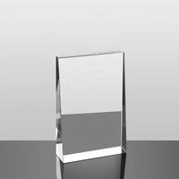 Plaque en verre cristal vierge avec logo personnalisé, trophée de récompense en forme de coin