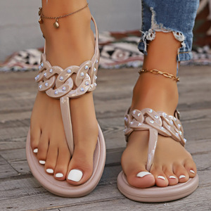 Sandales scintillantes de haute qualité avec strass, chaussures de créateur Tory Burch, sandales à paillettes pour femmes, 1 paire avec boîte - Product Image 2