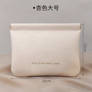 Logo personnalisé beige souple en cuir <span class=keywords><strong>PU</strong></span> grand porte-monnaie pochette pour écouteurs pochette à bijoux mignon pochette en <span class=keywords><strong>PU</strong></span> - Product Image 6