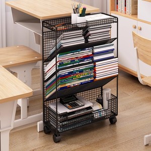Estantería de 6 Niveles con Ruedas, Archivador Móvil <span class=keywords><strong>para</strong></span> Oficina en Casa, Estantería Moderna <span class=keywords><strong>para</strong></span> Dormitorio, Sala de Estar - Estantes de Almacenamiento - Product Image 3