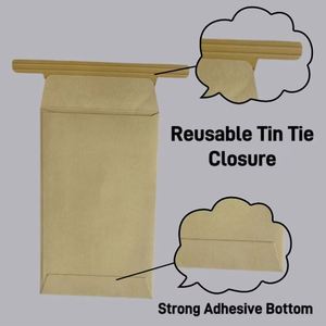 ถุงบรรจุภัณฑ์ดินสีน้ำตาลแบบกระดาษคราฟท์สำหรับเก็บตัวอย่างดิน พร้อมสายรัดโลหะ ปิดผนึกได้ ใช้ในสำนักงาน ซองกระดาษคราฟท์ - Product Image 3