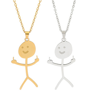 Accessoires suspendus personnalisés graffiti de mode en acier inoxydable conception de logo personnalisé alliage de métal <span class=keywords><strong>collier</strong></span> en gros <span class=keywords><strong>pour</strong></span> les amis - Product Image 6