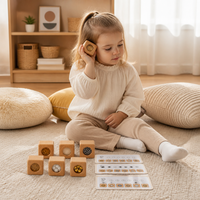 Blocs sonores en bois personnalisés Montessori avec cartes éducatives pour la reconnaissance auditive des tout-petits et la maternelle