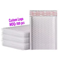 Petites enveloppes matelassées blanches en polybulle 4x8 5x9 6x10 pouces, auto-adhésives, pour bijoux, boucles d'oreilles, petites entreprises