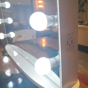 LED Lighted Makeup <strong>Vanity</strong> Table for Bedroom &amp; Home Dressing Room, Bluetooth Mirror, Modern Wooden Design, U.S. Stocked - Product Image 4