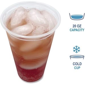Boardwalk BWKTRANSCUP20PK 20 Oz. Clear Translucent Plastic <b>Cold</b> Drink <b>Cups</b> Packaged 50/Pack - Product Image 5