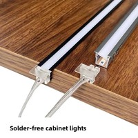 Lampu Kabinet Sensor Induktif LED Tanpa Solder untuk Lemari Pajangan Anggur dan Sepatu - Lampu Bawah Kabinet Profil Ultra Terang