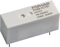 Relais de puissance industriel FANHAR FH48, capacité de commutation 10A, sortie AC/DC 250VAC/30VDC, contacts SPDT/SPST, bobine DC à flux de soudure, PCB