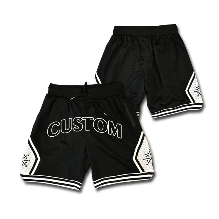 Breathe Freely Mesh Embroidery Basketball Shorts Sublimated Custom Men Basketball Short