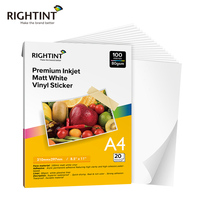 Bahan Label Inkjet Perekat Sendiri Matte White PP Tahan Air, Film Stiker yang Dapat Dicetak untuk Pabrik Percetakan Label