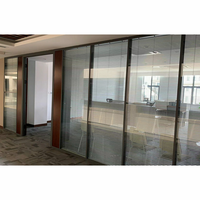 Diviseur flexible d'espace de bureau de système modulaire démontable de séparation en verre avec la structure en aluminium de cadre