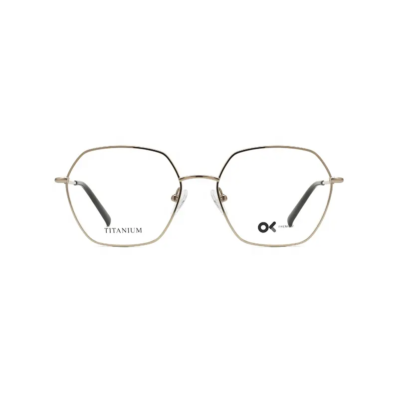 Hot Sale Custom Logo Modedesign Frauen Trendy Pure Titanium Optische Brille Rahmen