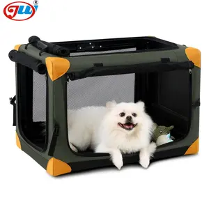 Dog Travel Crate Collapsible 4 Door Portable Soft Dog Crate, Foldable Dog Kennels and Crates for Indoor, Outdoor