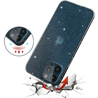 Étui de téléphone en TPU souple transparent à paillettes de luxe brillant pour iPhone 16 Pro étuis de téléphone portable