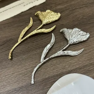 14 厘米复古镀金大号金属叶花胸针女式夸张时尚西装胸花别针婚礼派对礼物首饰 - Product Image 3