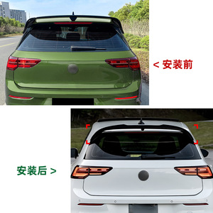 Volkswagen Golf 8 Rear Trunk Spoiler Blade Style Piano Black Carbon Fiber Texture ABS Wing Shaped Exterior Modification - Product Image 4