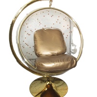 Chaise suspendue de luxe au design spécial, en forme d'œuf à bulles, en métal doré, pour salon et chambre à coucher, idéale pour la détente et le loisir – Offre spéciale