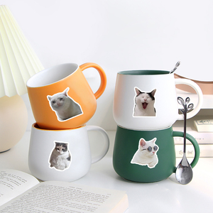 51 pz/borsa divertenti espressioni di Meme di gatto adesivi impermeabili Journal adesivi in vinile per Laptop Scrapbook decorazioni <span class=keywords><strong>murali</strong></span> simpatici adesivi per <span class=keywords><strong>gatti</strong></span> - Product Image 5