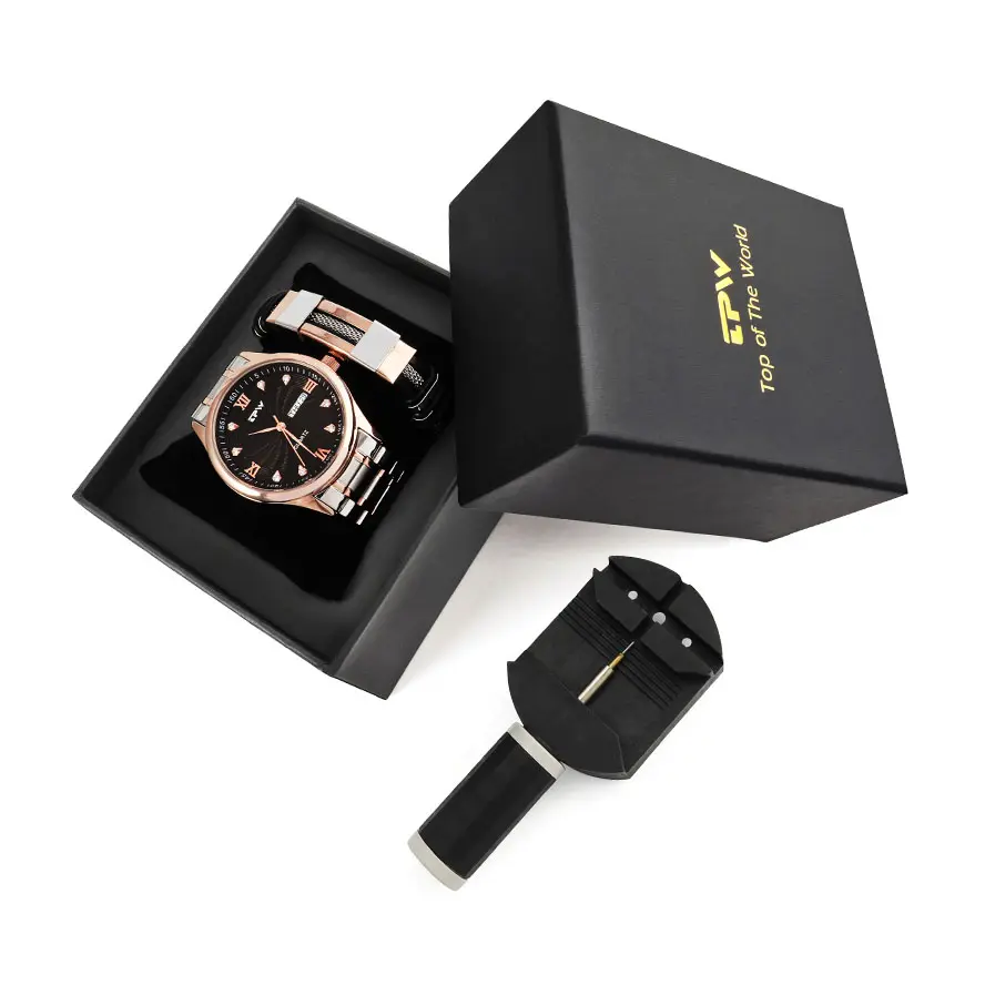 New arrive Fashion Luxury waterproof rose gold men's set watch for gift with free box packing male quartz watches