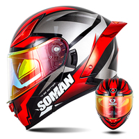 Casque moto vintage certifié DOT intégral rabattable double visière qualité supérieure unisex