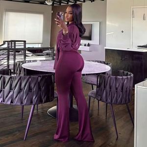 Two Pieces <strong>Pant</strong> Set Neck Mesh Long Sleeve Shirt and <strong>High</strong> <strong>Waist</strong> Flare Leg <strong>Pants</strong> 2 Piece <strong>Streetwear</strong> Sexy <strong>Women</strong> - Product Image 2