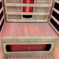 Sauna infrarouge lointain d'intérieur à spectre complet, cabine de sauna sèche en cèdre rouge et cèdre d'Hemlock, design moderne pour appartement, 220V, 1 personne