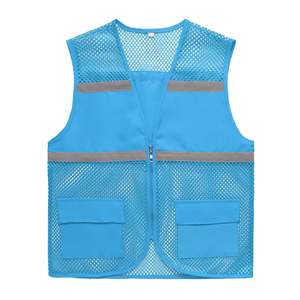 سترة أمان عاكسة عالية الوضوح للعمل على الطرق مع جيب، مصنوعة من شبكة تنفس - Product Image 5