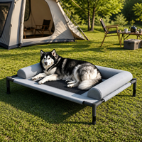 Lit de camping surélevé pour animaux de compagnie, pliable, en maille respirante, lit rafraîchissant pour chien, portable, design rectangulaire pour l'extérieur